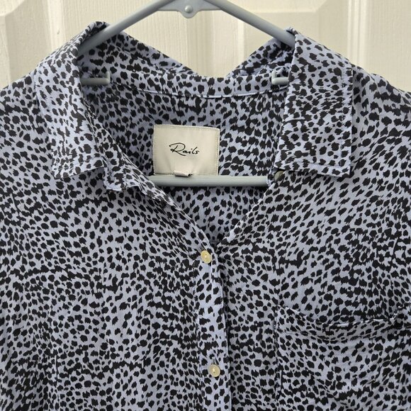 Rails Womens Button-Down Long-Sleeve Leopard Print Shirt S Lightweight & Comfort - Picture 4 of 13